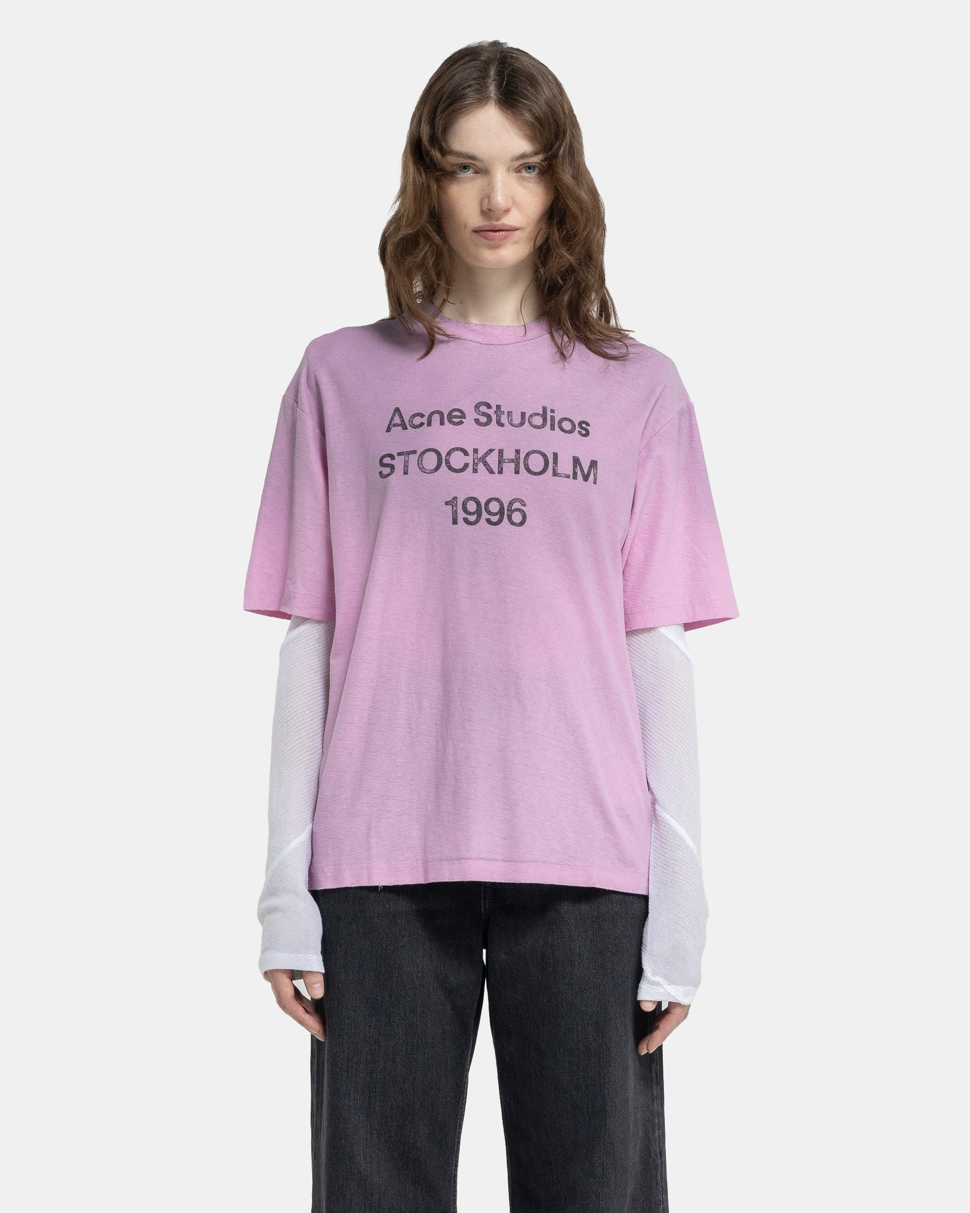 Acne Studios Cotton Logo T-Shirt - Candy Pink | Garmentory
