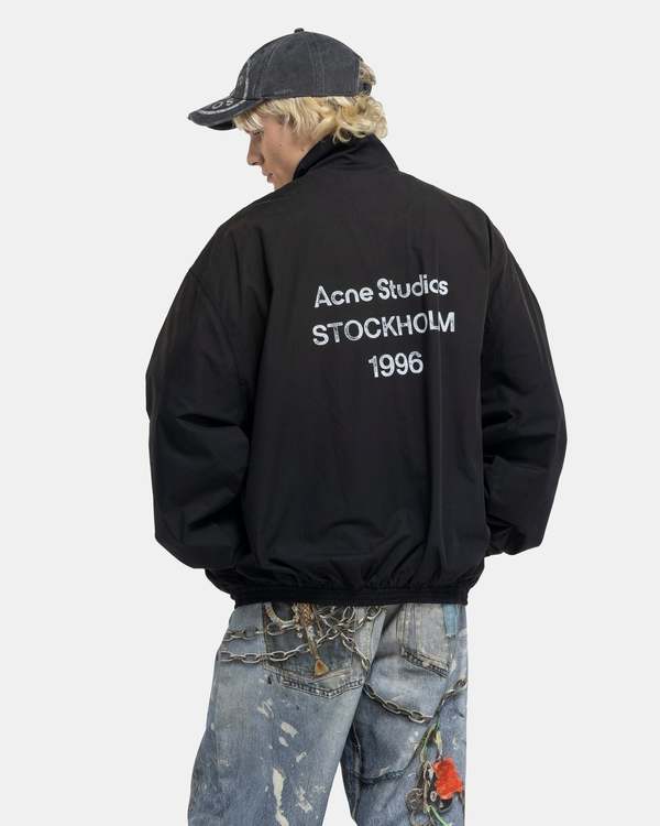 Acne Studios Logo Zipper Jacket - Black | Garmentory