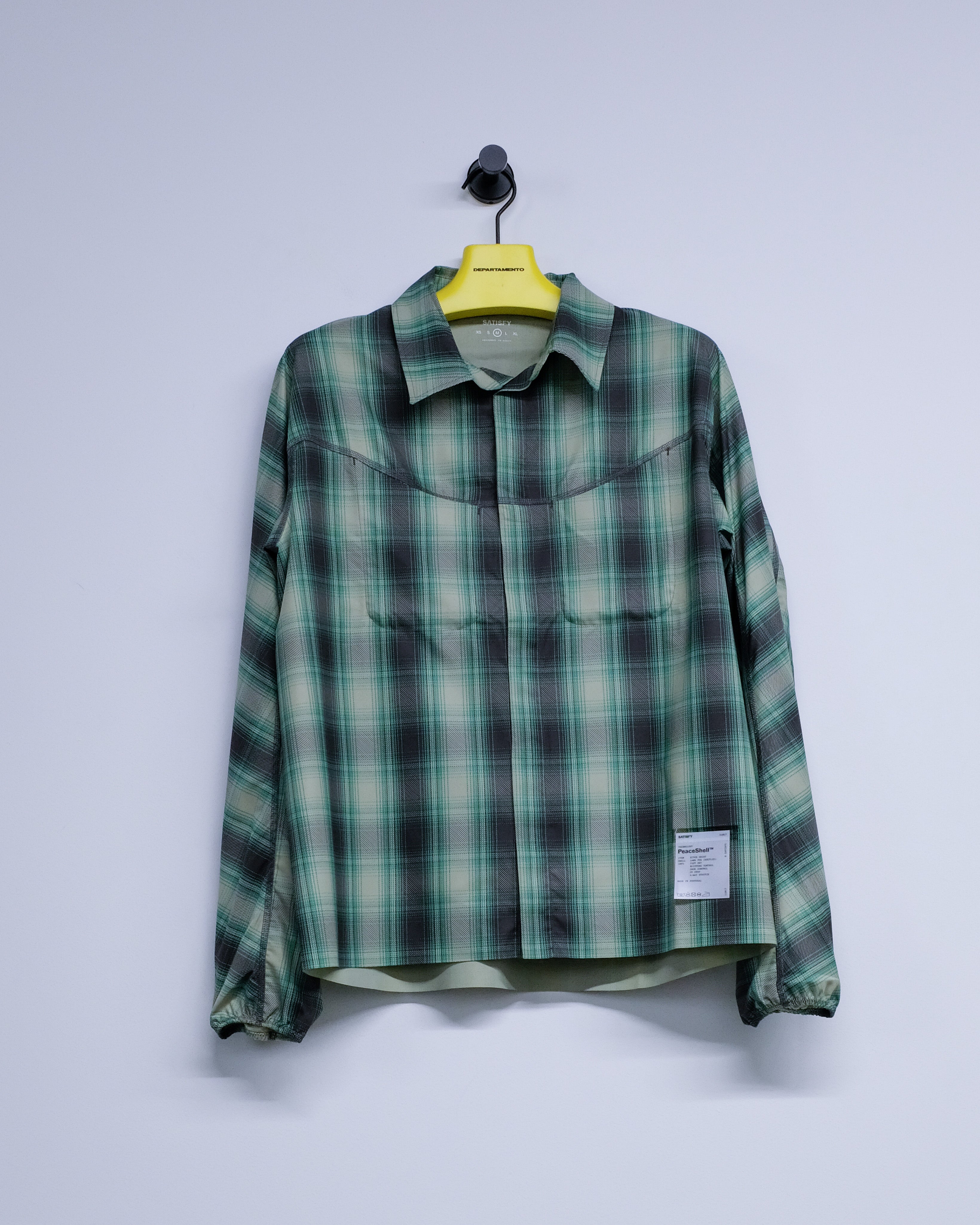 Satisfy Running PeaceShell River Shirt - Check Green | Garmentory