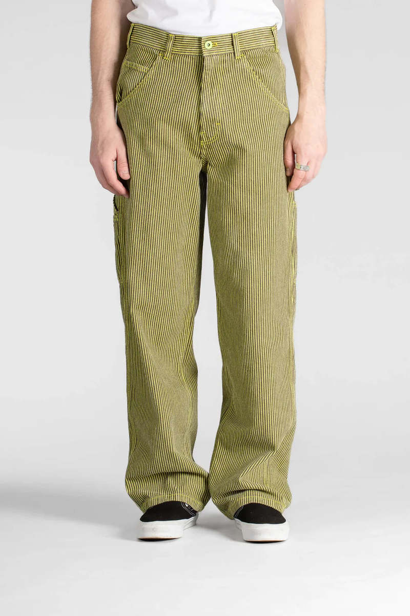 パンツ HICKORY PAINTER BALLOON PANTS Stan Ray Hickory Big Job Painter Pant - Lime/Black | Garmentory