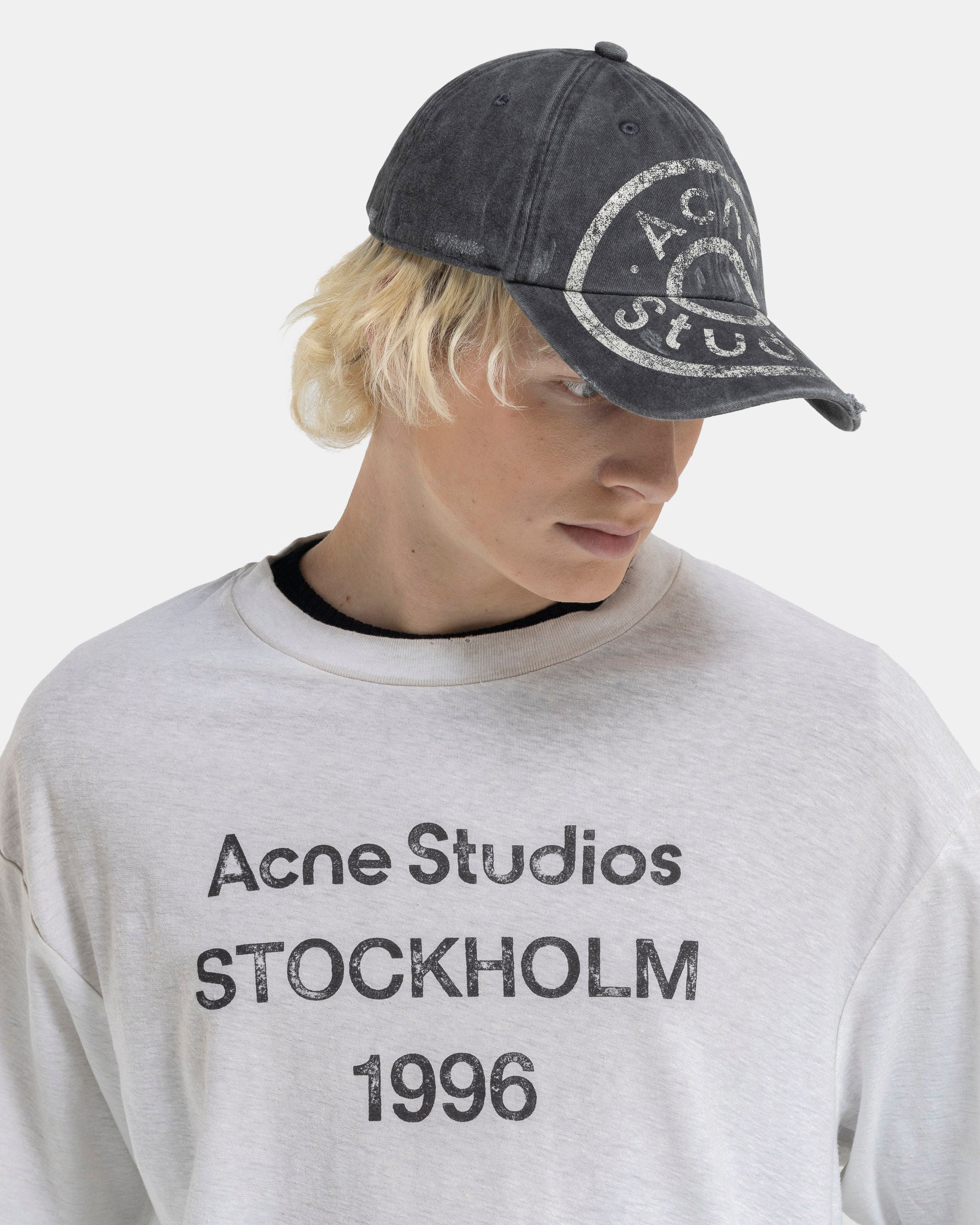 帽子 ACNE STUDIOS Black Logo Print Cap Acne Studios - Cap printed logo - Black