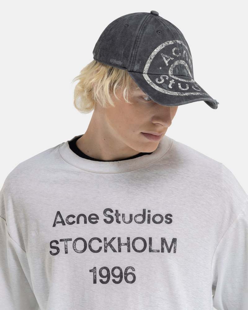 Acne Studios Printed Logo Cap - Black | Garmentory