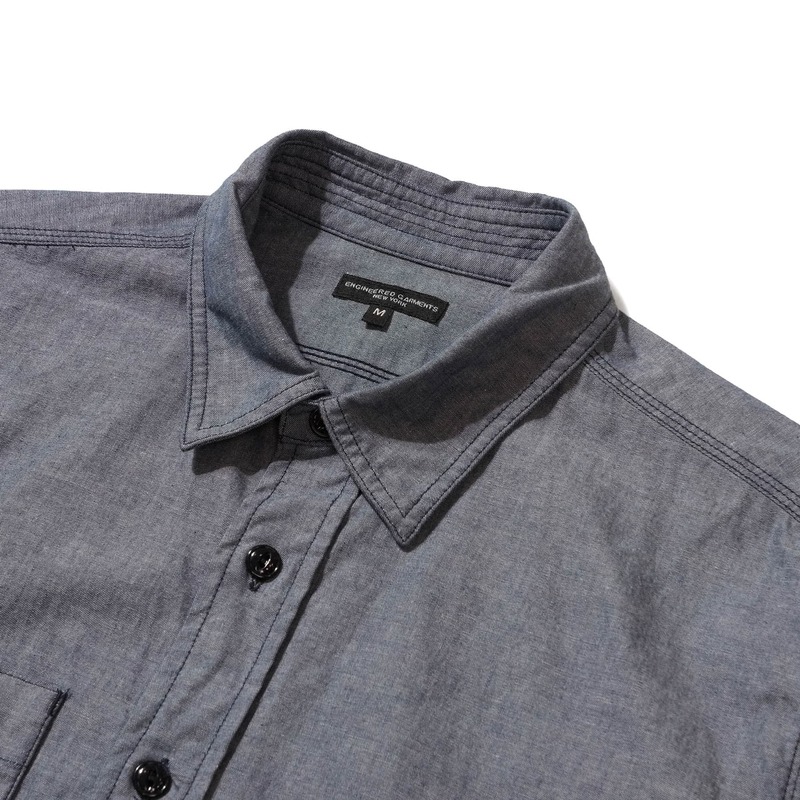 トップス engineered garments Work Shirt Chambray Engineered Garments Work Shirt Blue Cotton Chambray - Made