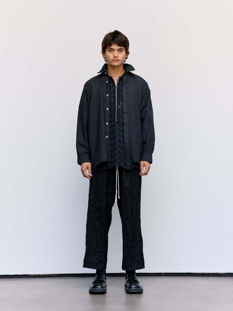 Camiel Fortgens Cotton Inside Out Basic Shirt - Black | Garmentory