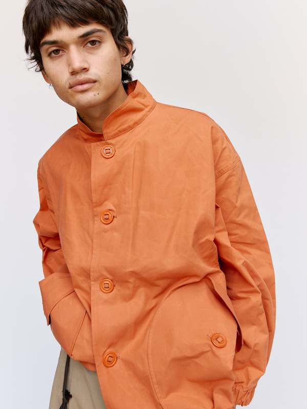 3MAN Wax Cotton Coach Jacket - Orange
