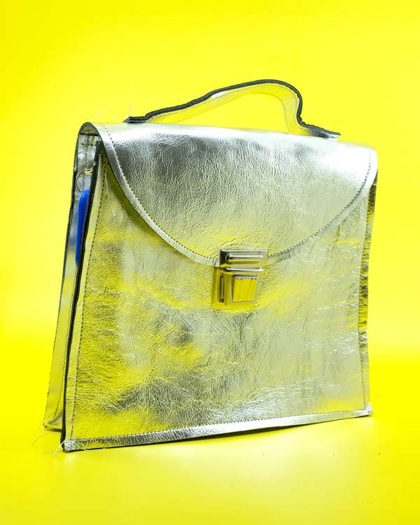 バッグ camiel fortgens croocked bag m Camiel Fortgens Leather Crooked Bag - Silver | Garmentory