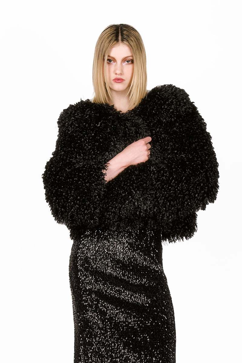 Anna Sui Faux Curly Lamb Fur Jacket Garmentory