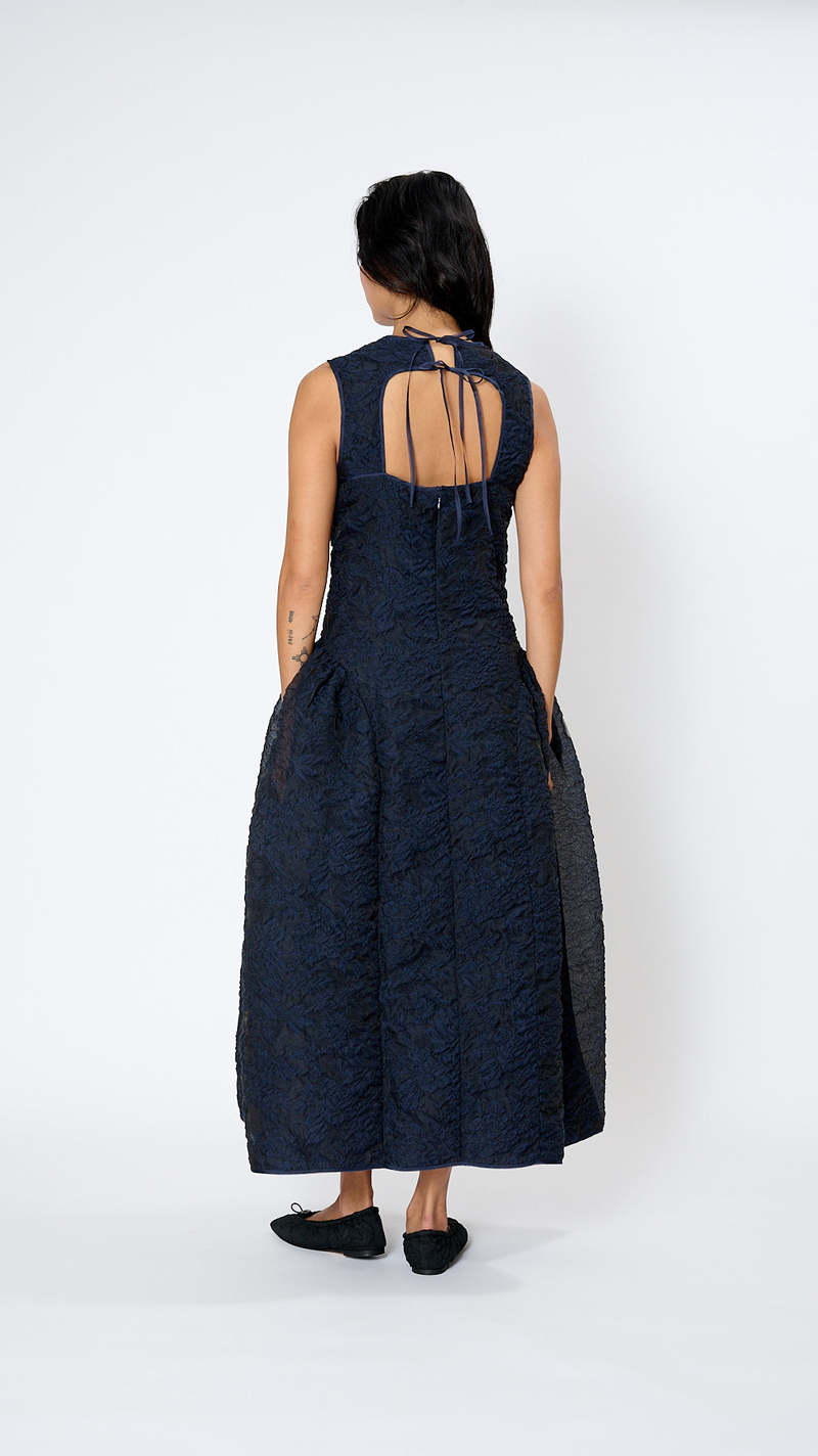Cecilie Bahnsen Gine Dress - Navy | Garmentory