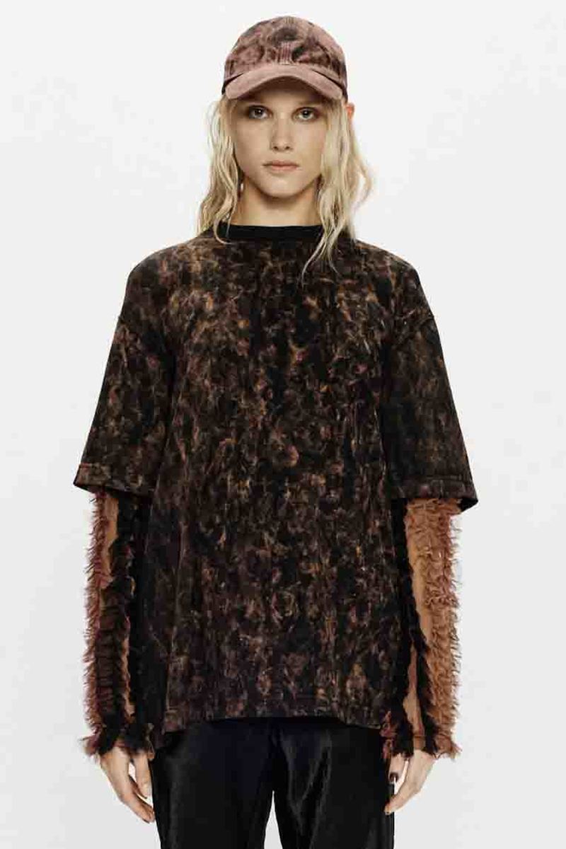 Song for the Mute Tie Dye Jersey Double Layered Tee - Black