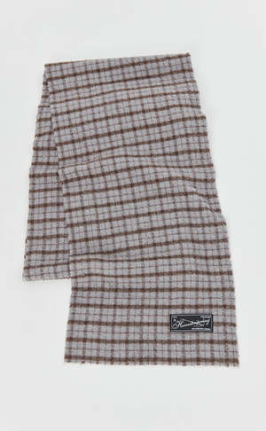 mfpen Wool Scarf - Blue Check | Garmentory