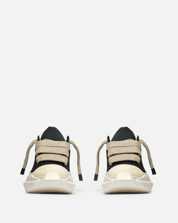 Rick Owens Jumbo Laces Abstract Low Sneak - Black/Pearl | Garmentory