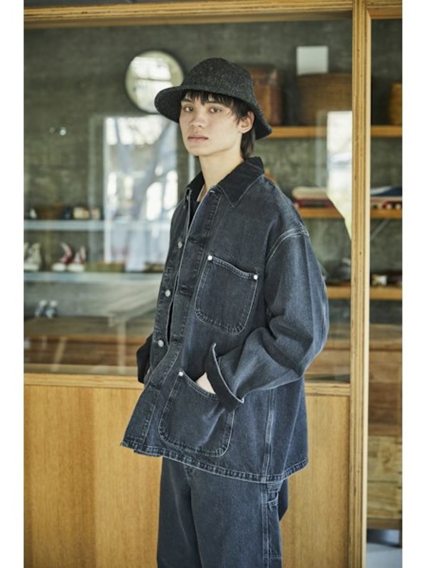 Orslow Loose Fit Coverall - Black Denim Stone | Garmentory