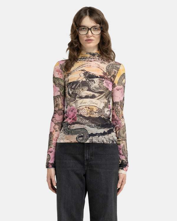【acne studios】　seamless printed top Acne Studios Printed Seamless T-Shirt - Pink/Multi | Garmentory