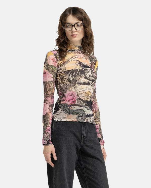 Acne Studios Printed Seamless T-Shirt - Pink/Multi | Garmentory