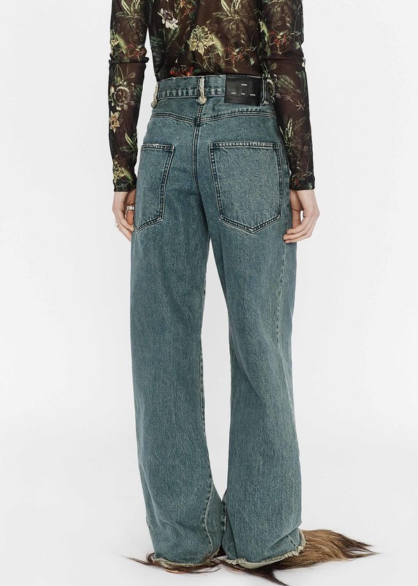 Song for the Mute Pleated Jeans - Faded Blue | Garmentory