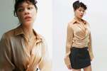 Priscavera Caramel Wrap Button Down - Cream - Thumbnail 3