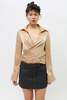 Priscavera Caramel Wrap Button Down - Cream - Thumbnail 5