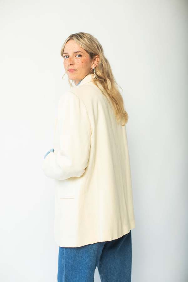 Vintage Wool Blazer - Cream