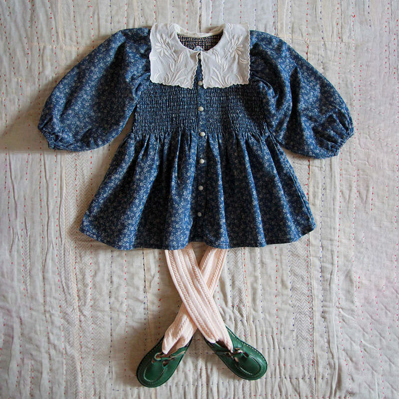 Bonjour diary♡DENIM TUNIQUE♡10Y Kids Bonjour Tunique top - Blue Denim Flower | Garmentory