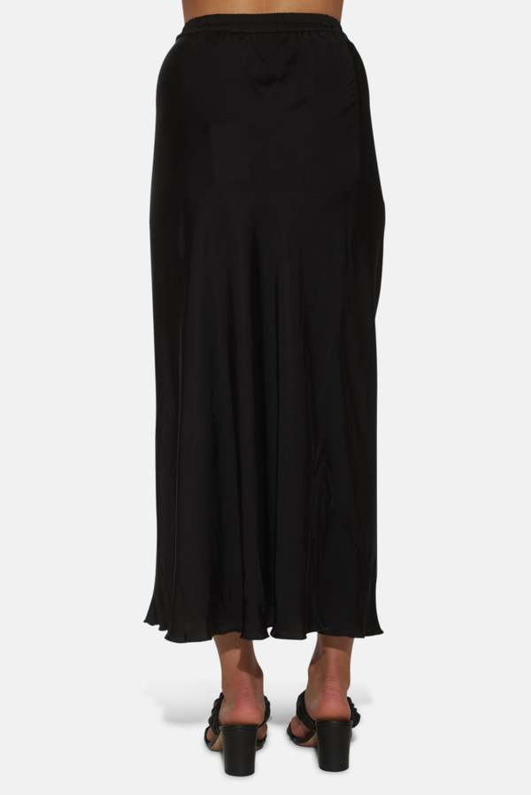The Tile Club Anya Satin Skirt - Black
