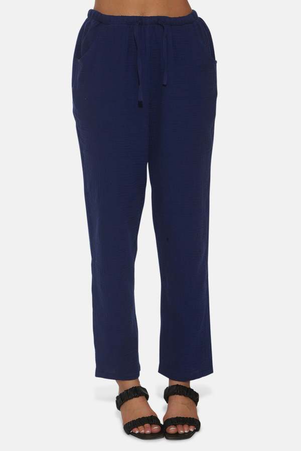 The Tile Club Dune Gauze Pant - Marine Blue