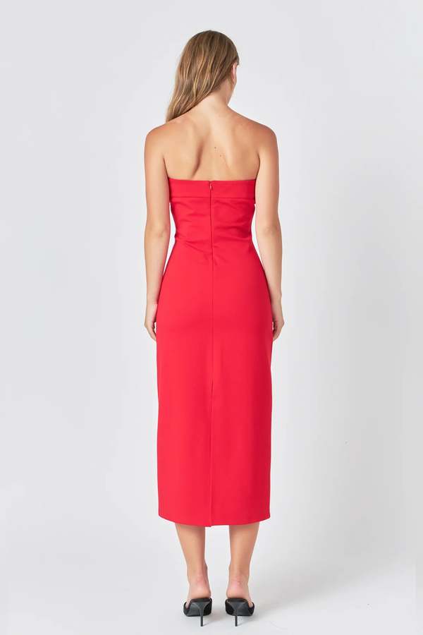 strapless open back dress Endless Rose Red Blazer  Lindsay Kate Designs