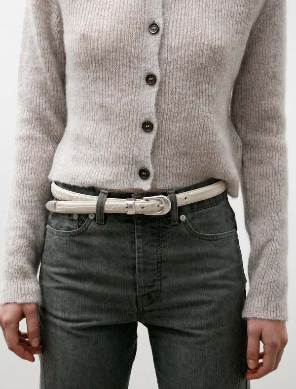 小物 OURLEGACY 2 CM BELT VanillaCrocBullHide Our Legacy - 2 cm Belt Vanilla Croc Bull Hide