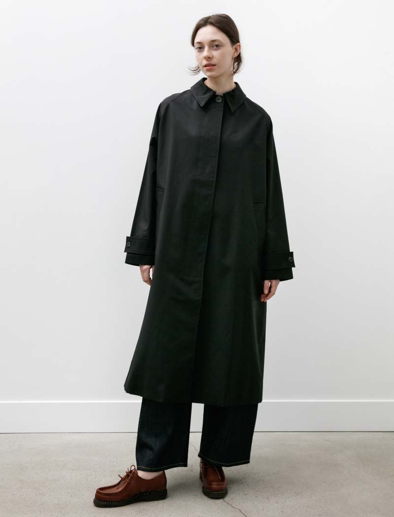 Studio Nicholson Holin Coated Cotton Trench - Black Grape