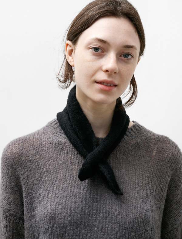 Our Legacy Fuzzy Alpaca Miniature Scarf - Black | Garmentory