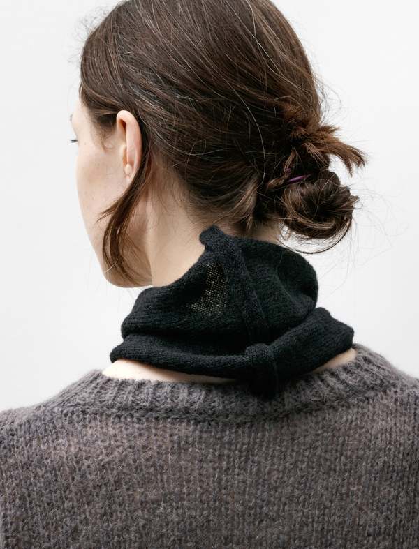 Our Legacy Fuzzy Alpaca Miniature Scarf - Black | Garmentory