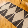 Will & Atlas Handloomed Diamond Floor Mat - Charcoal/Natural - Thumbnail 3