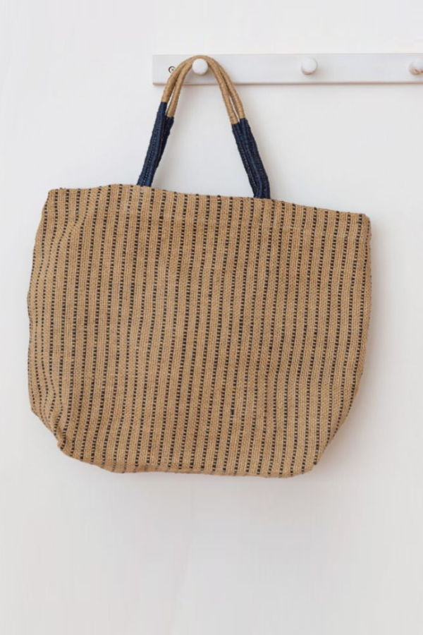 Will & Atlas Jute Shopper - Indigo Stripes