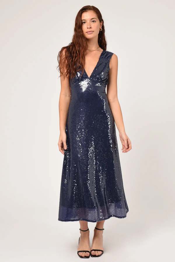 sachin and babi light blue dress Adelyn Rae Emmeline Midi Dress