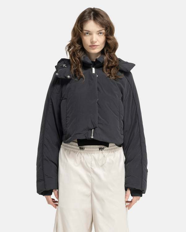 Adhere To Re:Down Crop Puffer Jacket - Black