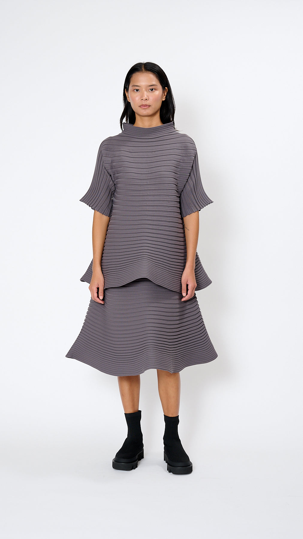 Pleats Please by Issey Miyake Bounce Knit Top - Gray | Garmentory