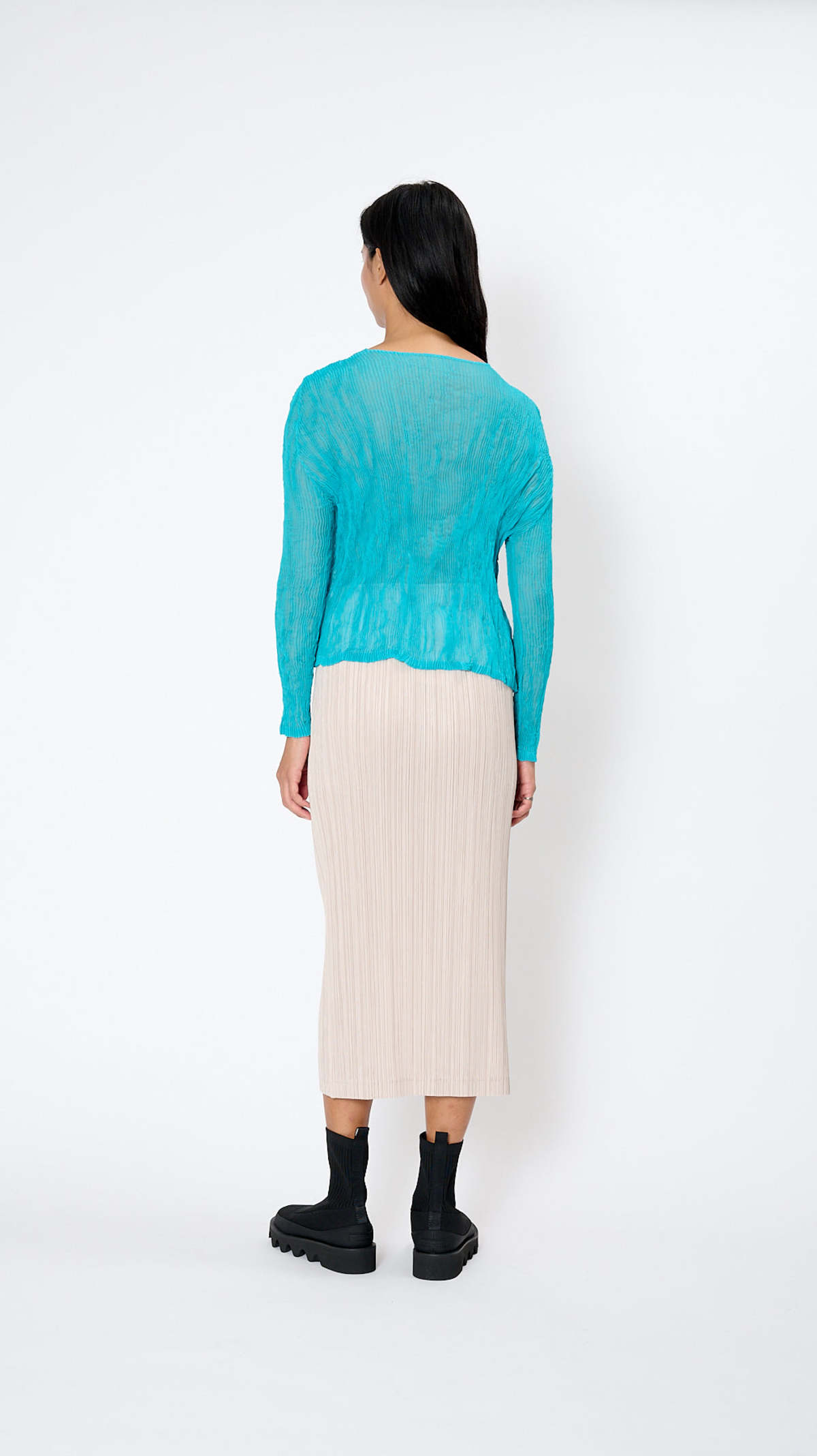 Issey Miyake Chiffon Twist 2 Cardigan - Twilight Blue | Garmentory