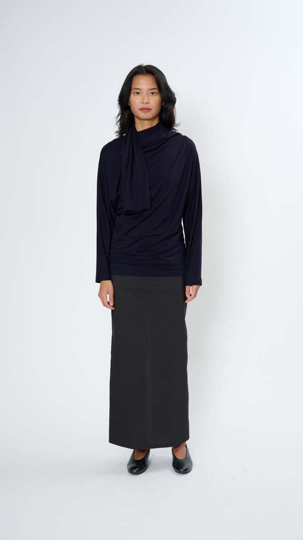 Issey Miyake Wind Smooth Jersey Shirt - Midnight Navy | Garmentory