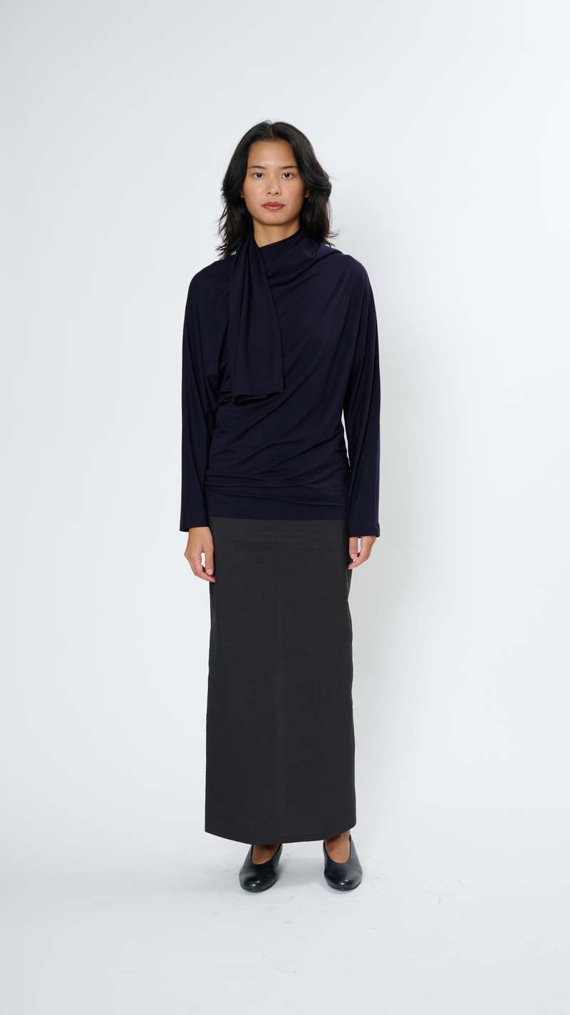 Issey Miyake Wind Smooth Jersey Shirt - Midnight Navy | Garmentory