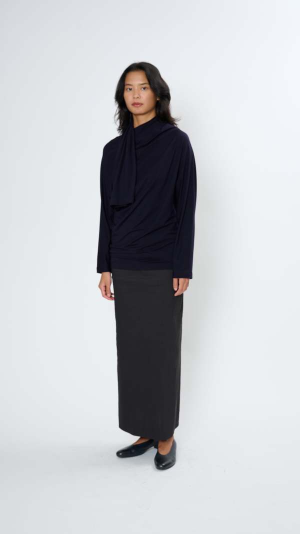 Issey Miyake Wind Smooth Jersey Shirt - Midnight Navy | Garmentory