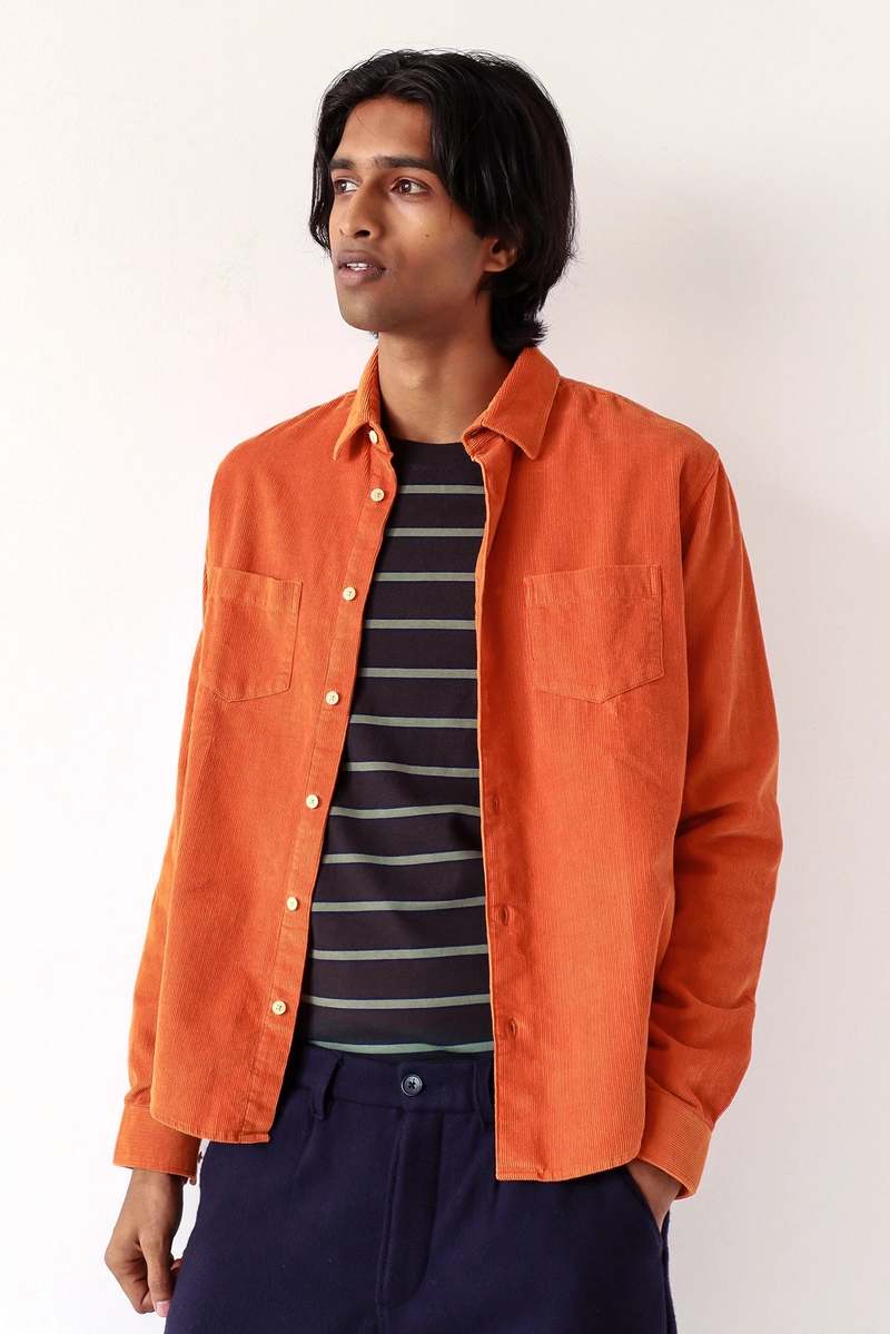 Far Afield Classic Corduroy Shirt - Burnt Orange Far Afield Classic Corduroy Shirt - Burnt Orange
