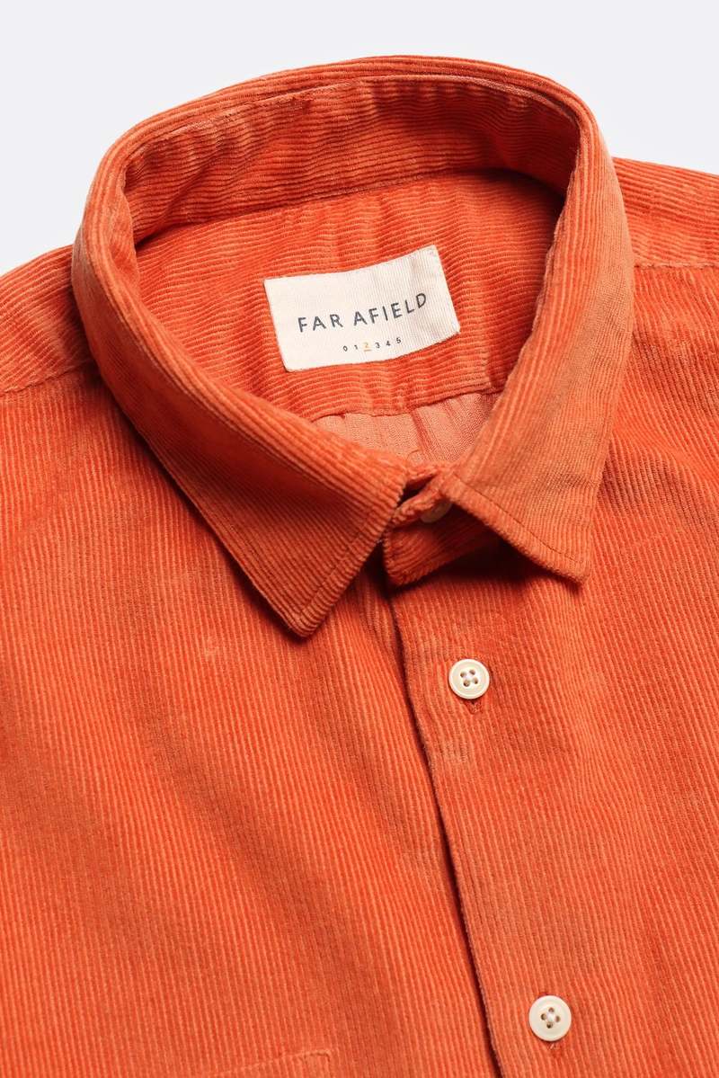 Far Afield Classic Corduroy Shirt - Burnt Orange Far Afield Classic Corduroy Shirt - Burnt Orange