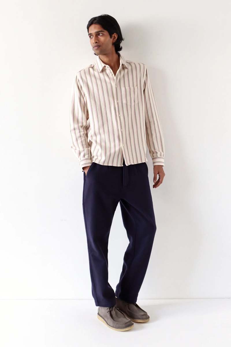 Far Afield Classic Shirt - White Kuki Stripe