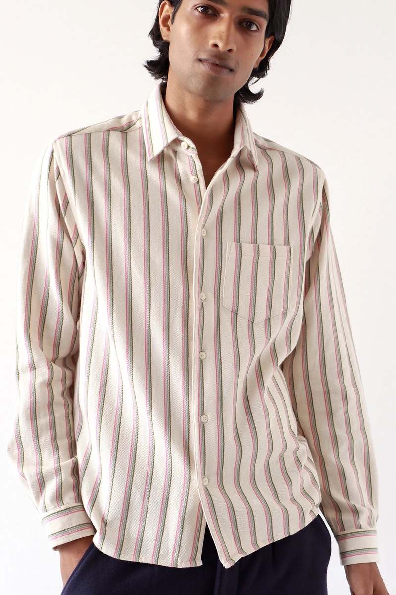 Far Afield Classic Shirt - White Kuki Stripe