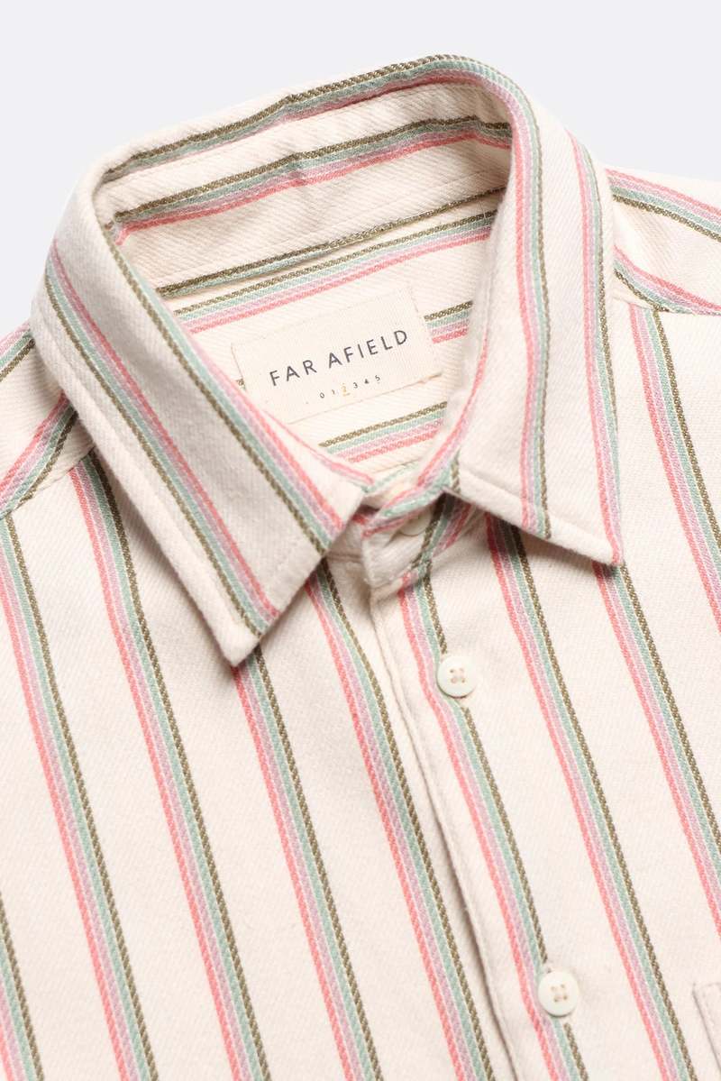 Far Afield Classic Shirt - White Kuki Stripe