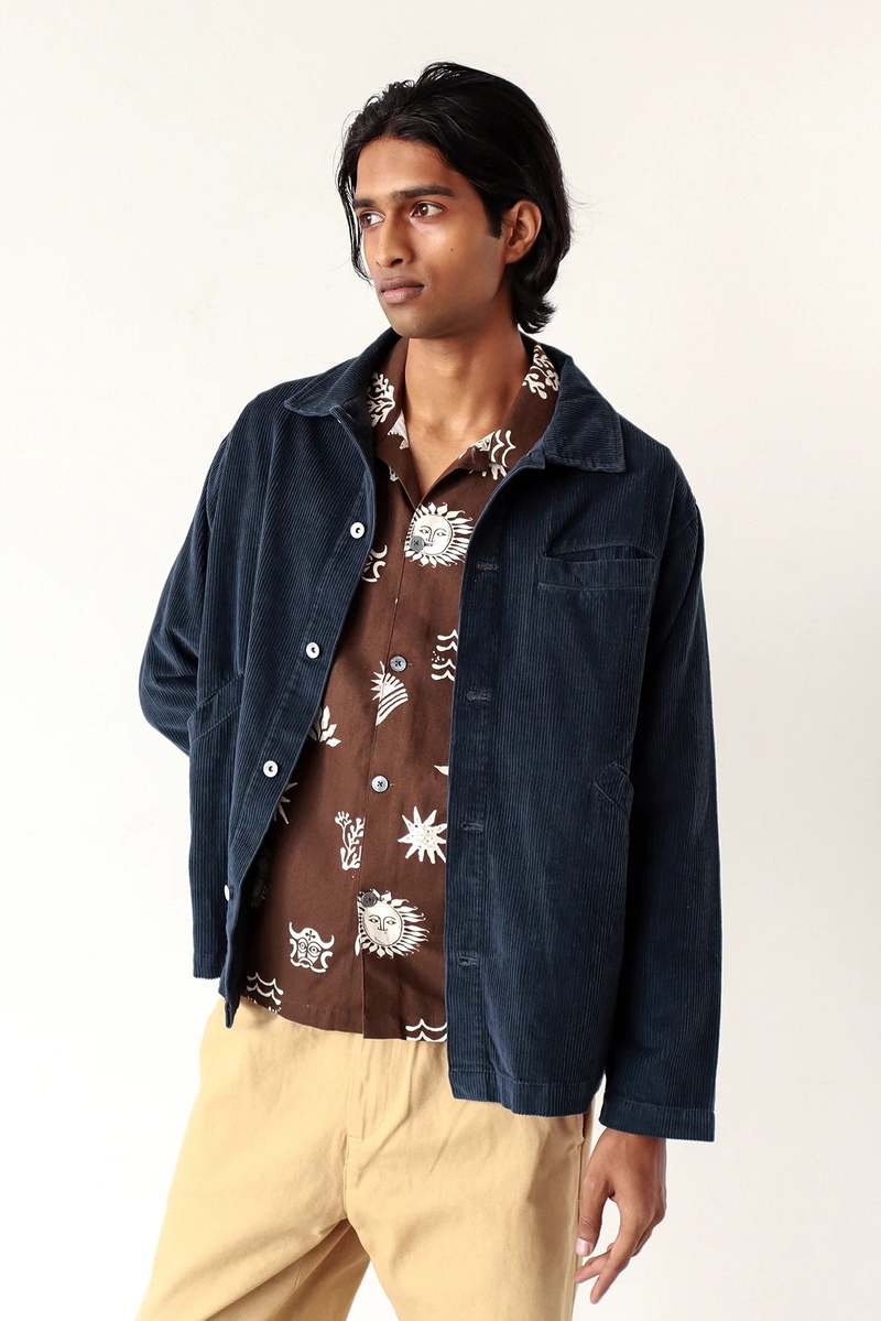 Far Afield Evans Corduroy Overshirt - Navy Iris Far Afield Evans Corduroy Overshirt - Navy Iris