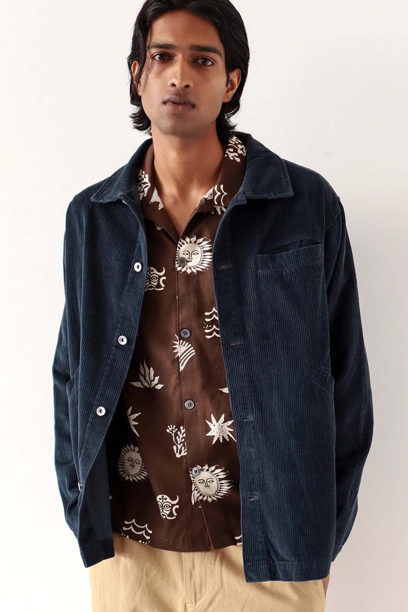 Far Afield Evans Corduroy Overshirt - Navy Iris Far Afield Evans Corduroy Overshirt - Navy Iris