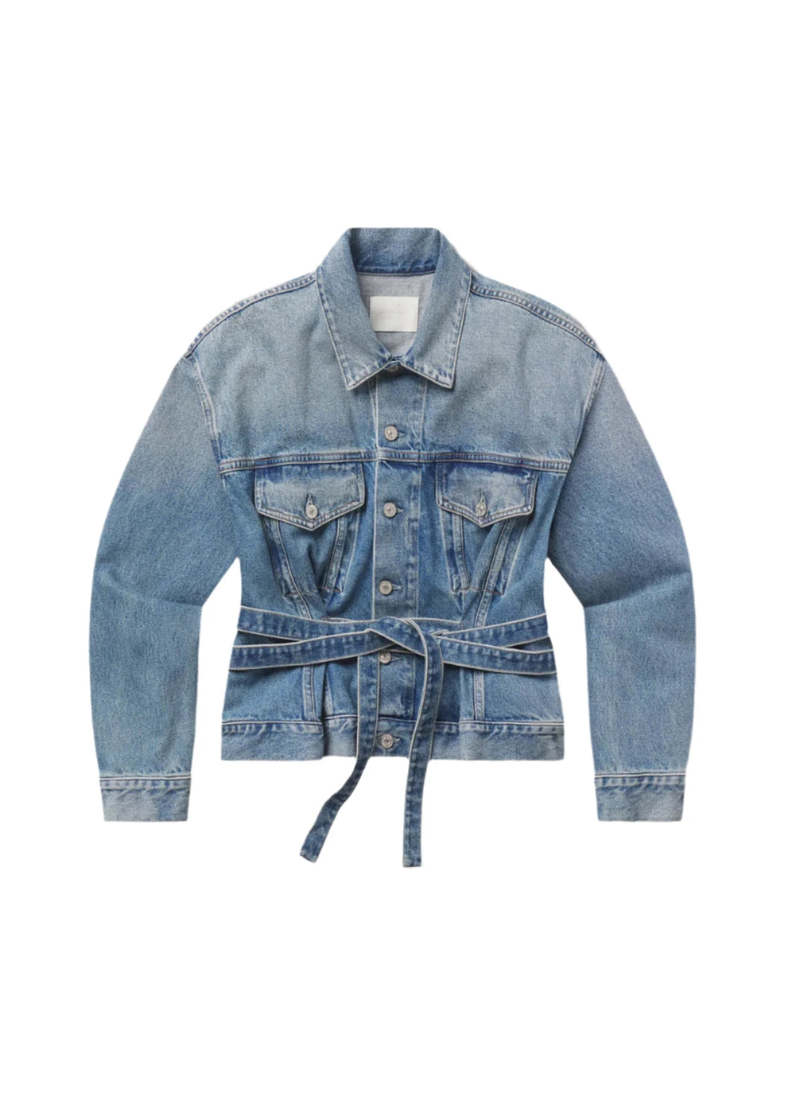 Citizens of Humanity Leela Belted Denim Peplum Jacket