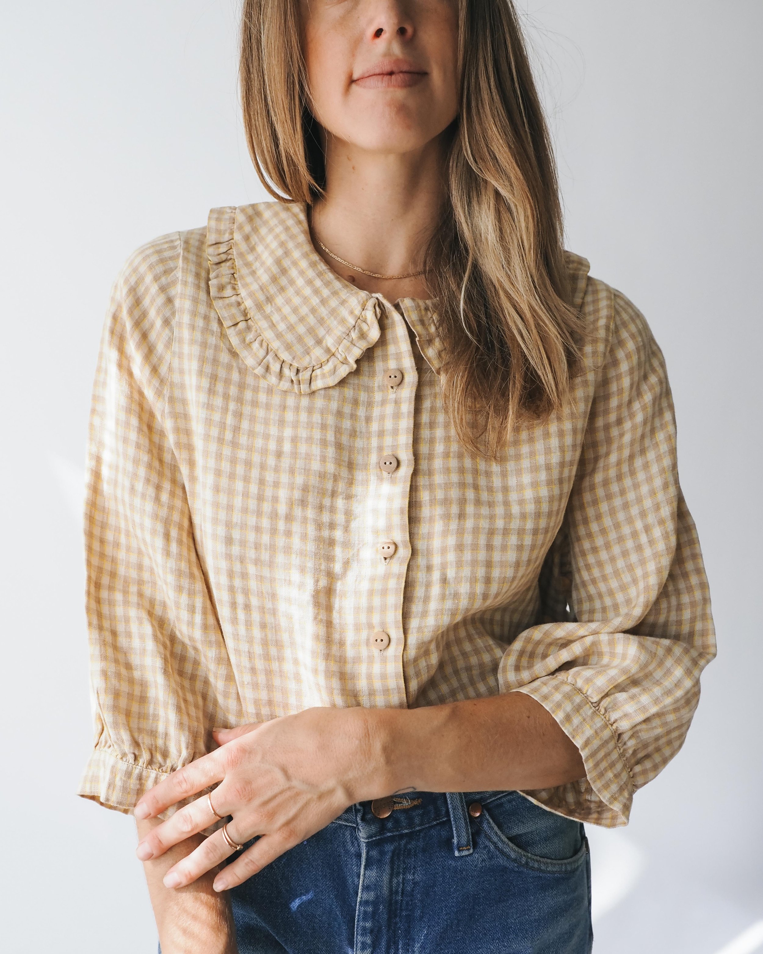 plaid ruffle top