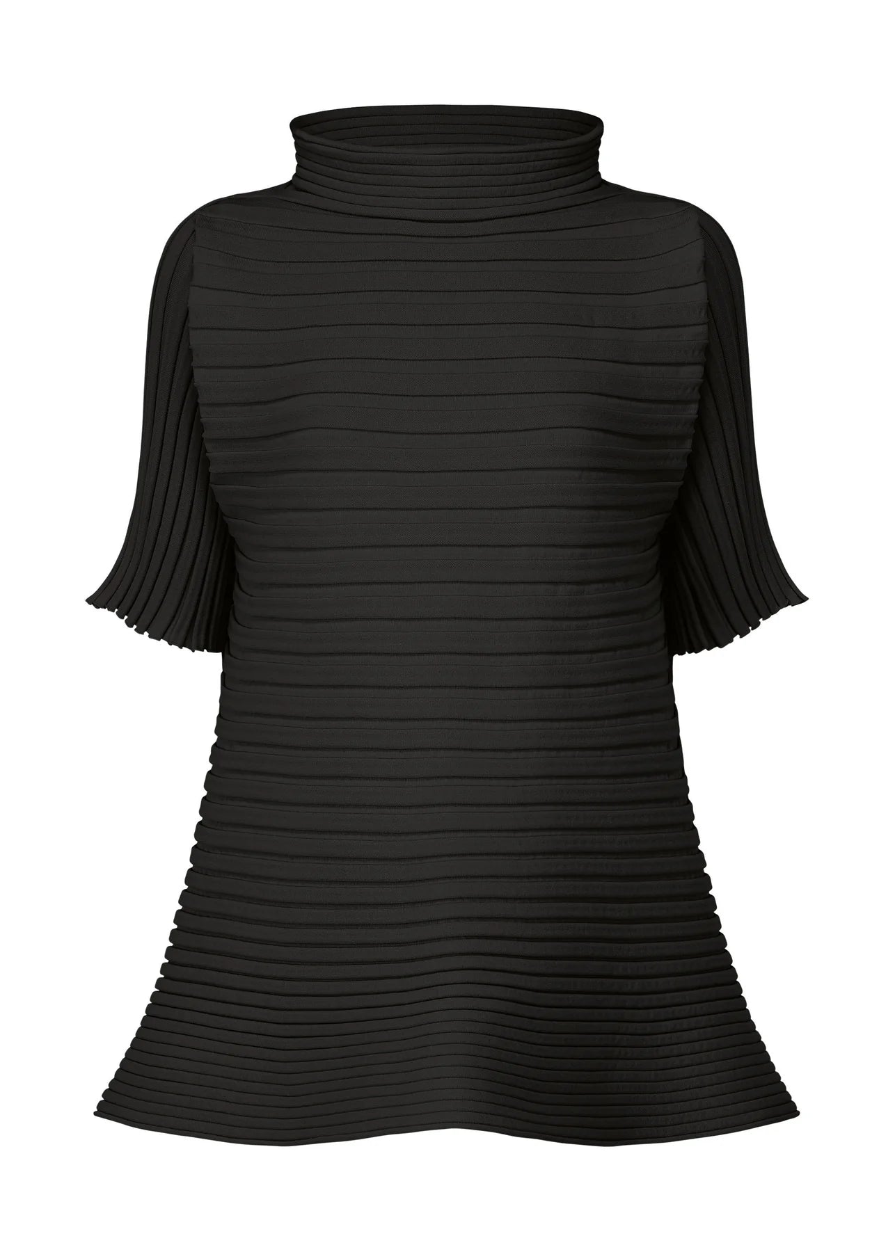 Pleats Please by Issey Miyake Bounce Knit Shirt - Black | Garmentory