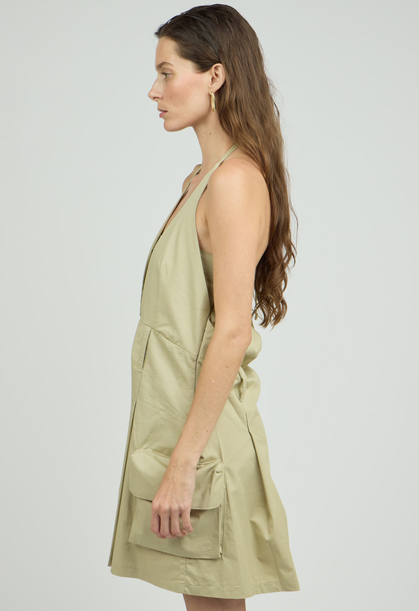 NKC Cargo Halter Dress - Sage